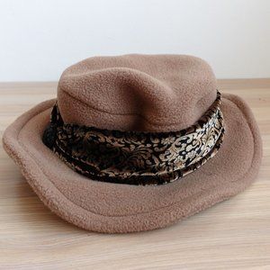 Great Hats Womens Western Fedora Casual  Fleece Brim Trilby Brown Nancy‎ Rood